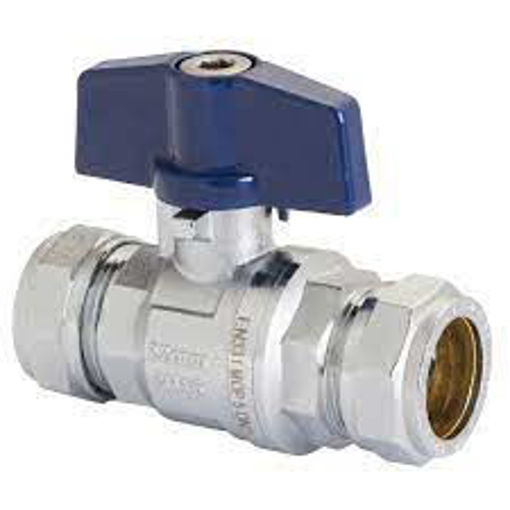 Picture of 15mm SBS800 Comp Ball Valve Blue T Handle WRAS