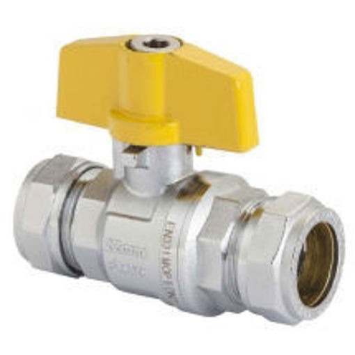 Picture of 15mm SBS800 Comp Ball Valve Yellow T Handle WRAS