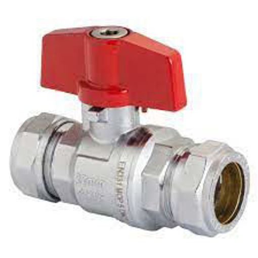 Picture of 15mm SBS800 Comp Ball Valve Red T Handle WRAS