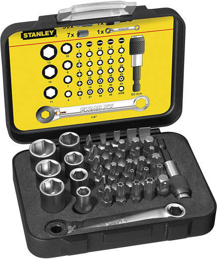 Picture of Stanley 39 pce Fatmax Bit & 1/4" Sq Drv Skt Set & Ratchet Wrench 1-13-907