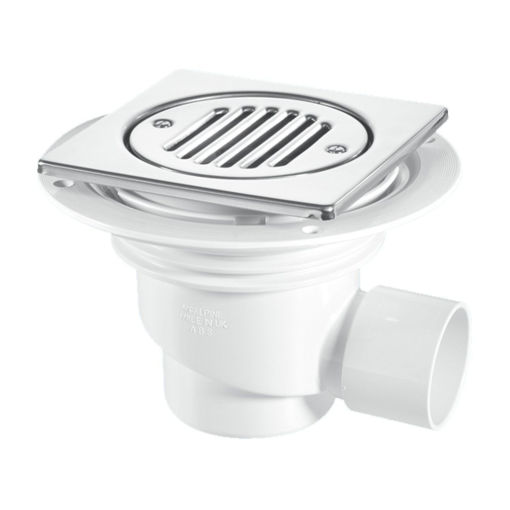 Picture of 50mm McAlpine Pol St/Steel Tiled Flr Shower Gully 75mm Seal(TSG1-T6SS)