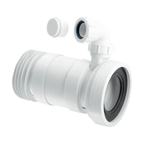 Picture of 4" Straight Flexible WC Connector (140-290mm) c/w 1 1/4" Boss