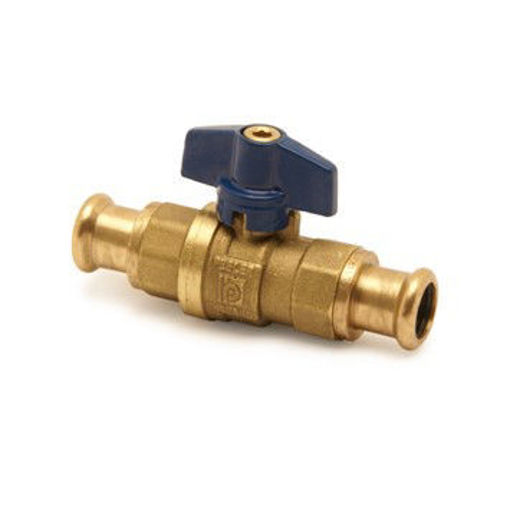 Picture of 22mm Pegler PS550T DZR Ball Valve T Handle Blue Handle Press End