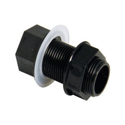 Picture of 21.5mm Overflow Straight Tank Connector Black