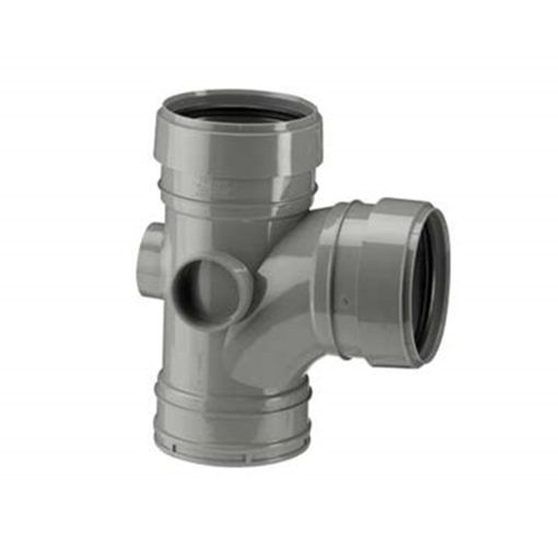 Picture of 110mm Single Branch Socket Outlet 92.5dg Grey