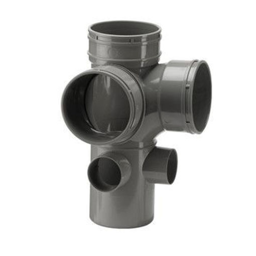 Picture of 110mm Corner Boss Branch Skt Outlet Grey