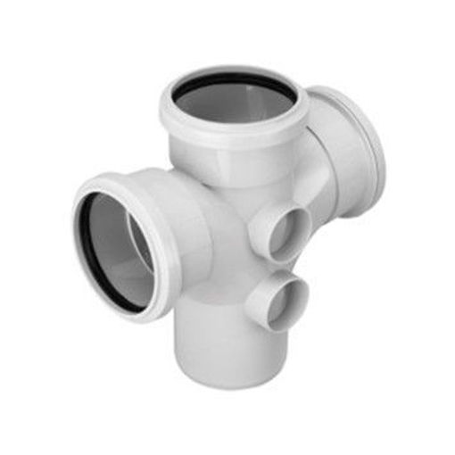 Picture of 110mm Skt Outlet Double Branch White