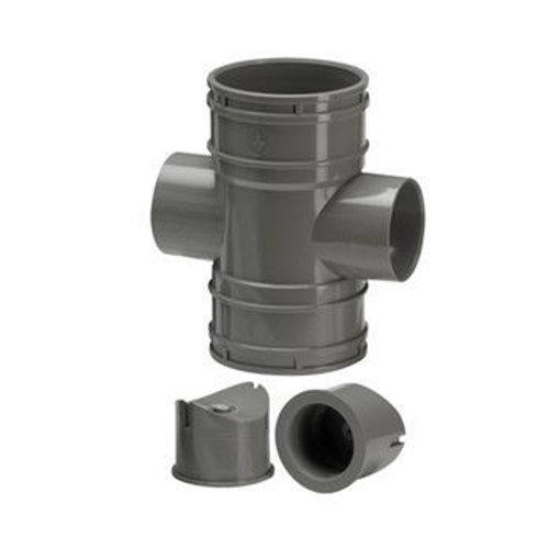 Picture of 82mm Double Boss Pipe Conn Dbl Skt Grey