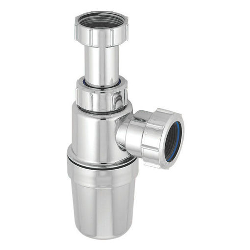 Picture of 1 1/2" McAlpine Adjustable Inlet Chrome Plated Bottle Trap