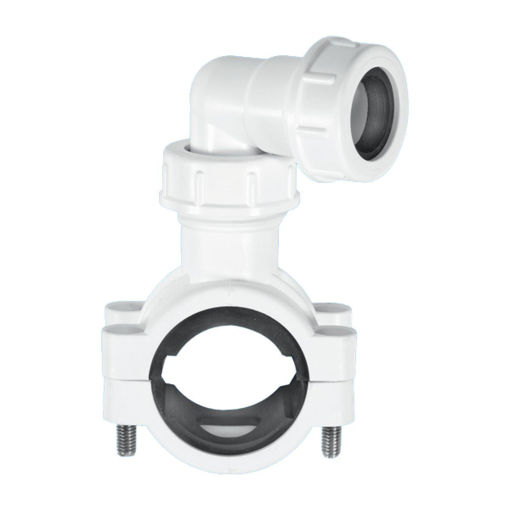Picture of 1 1/4-1 1/2" McAlpine Pipe Clamp White