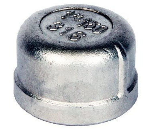 Picture of 1 1/4" BSP Stainless 316 Round Cap