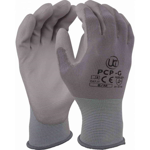 Picture of PU Coated Grey Nylon Gloves Size 09 PCNG