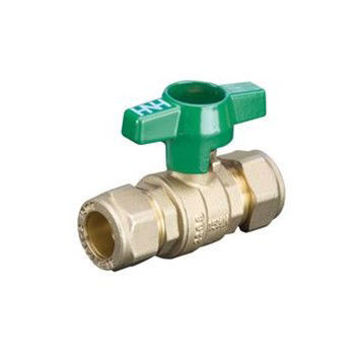 Picture of 15mm Hatts 100TH DZR Compression T-Handle Ball Valve 