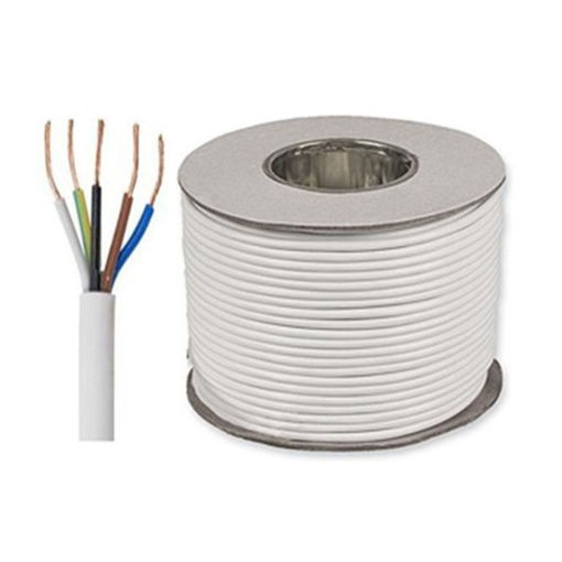 Picture of 1.00mm 2C White PVC Flex Cable (100m Coil)