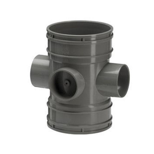 Picture of 110mm 3 Way Boss Pipe Conn Socket Grey