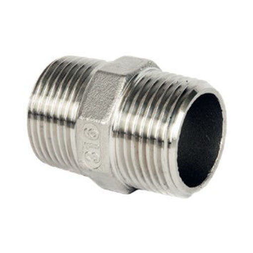 Picture of 3/8" Stainless 316 Hex Nipple