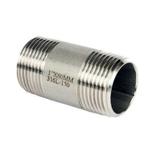 Picture of 3/8" Stainless 316 Barrel Nipple (40mm Long)