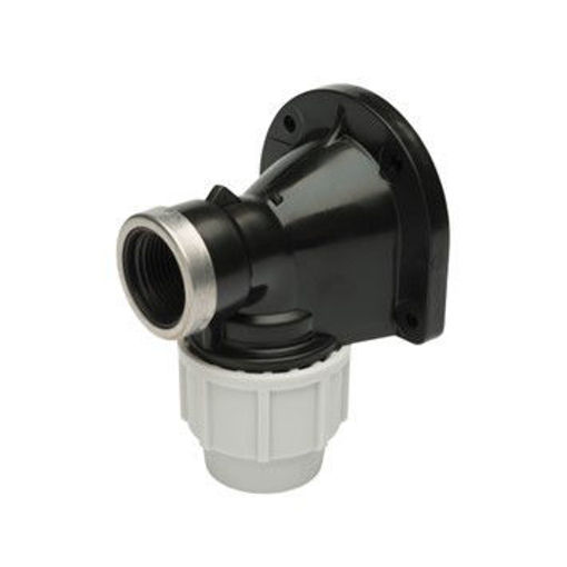 Picture of 25x3/4" Plasson Plastic W/Plate Elbow