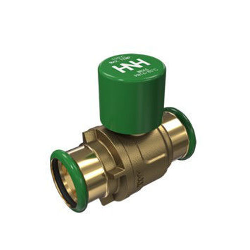 Picture of 15mm Hatts PN16 DZR Press Fit Ball Valve Lockshield