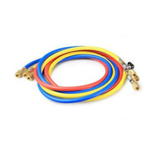 Picture of JAV-1038 Javac 72" Hose Set c/w Ball Valve to suit R407C/R404A/R134A  1/4 x 1/4"