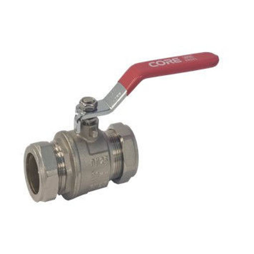 Picture of 15mm CORE800 Comp Ball Valve Red Lever WRAS