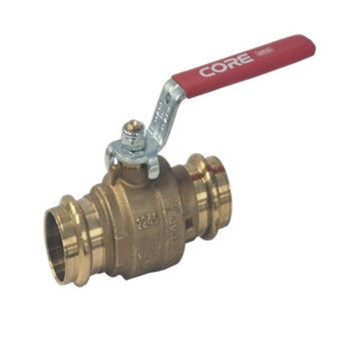 Picture of 28mm CORE171 DZR WRAS Press Fit Ends Ball Valve Red Lever 55