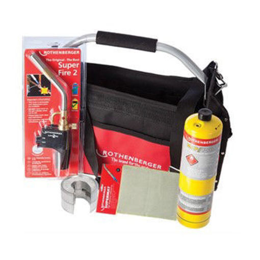 Picture of Rothenberger Tote Bag c/w Supafire Torch,Mapp Gas, slodering Mat & 15mm Pipeslice