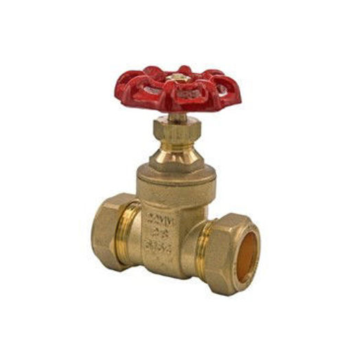 Picture of 15mm CORE Brass BS Compression Gate valve 