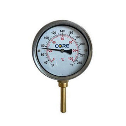 Picture of 100mm Dial 0-120C CORE Bi-Metal 100mm Bottom Entry Pocket Thermometer