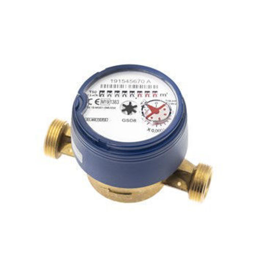 Picture of 20nb Cold Water Meter WRAS BSP Male Unions c/w Pulsed Lead GSD8 