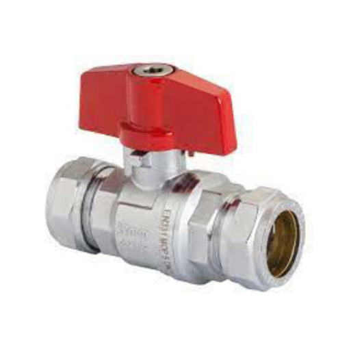 Picture of 22mm SBS800 Comp Ball Valve Red T Handle WRAS