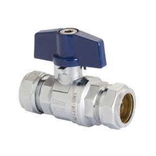 Picture of 15mm SBS800 Comp Ball Valve Blue T Handle WRAS