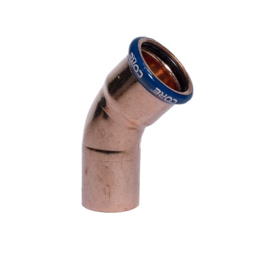 Picture of 54mm CORE Copper Press 45 Elbow M/F WRAS