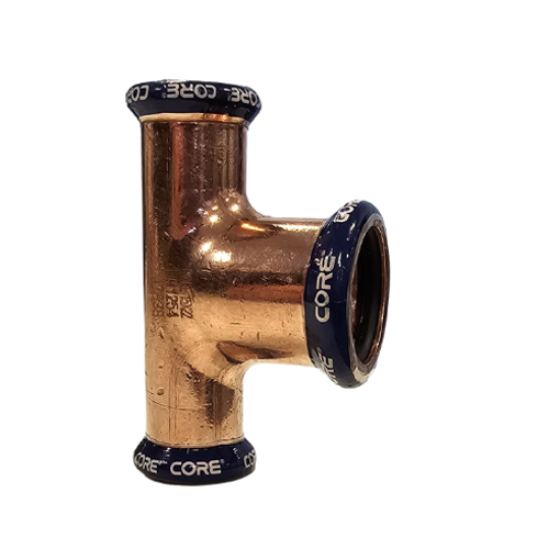Picture of 15 x 22 CORE Copper Press Bullnose Tee WRAS